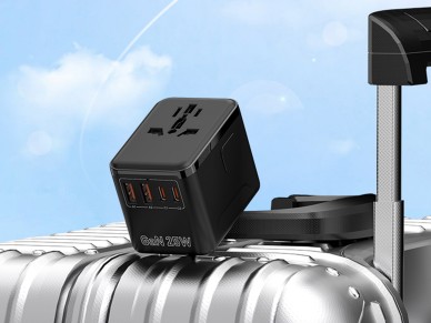 Techancy Universal Travel Adapter MB2503 Converter World Socket GaN 25W 2500W 10A Compatibility UK E