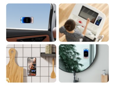 Techancy TZ6302 Suction Cup Mount for Mobile Phone Tablet Eco-Friendly Silicone 24 Suction Cups Stro