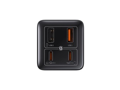 Baseus GaN6 Pro Charger 100W 2 x USB-C 2 x USB-A with Black USB-C Cable 100W 1m - Black