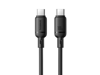 Cable USB-C Baseus Silky Series de 100 W - 1 m - Negro
