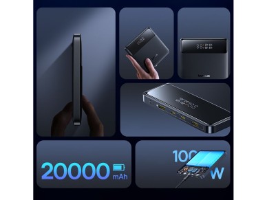 Baseus Blade H1 20000mAh 100W Powerbank with Display - Black