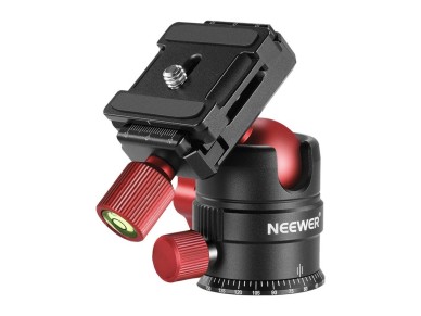 Cabea esfrica de metal Neewer para trip, 28 mm, vermelha