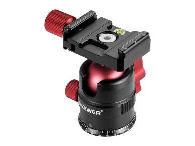 Cabea esfrica de metal Neewer para trip, 28 mm, vermelha