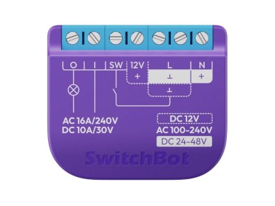 Interruptor de rel SwitchBot inteligente 1 com contato sem tenso