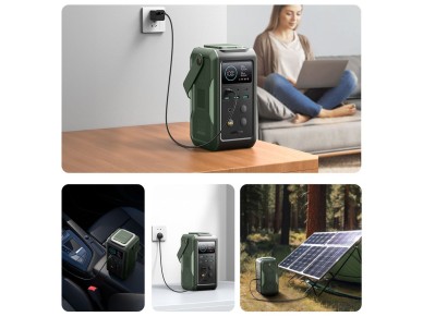 Batera externa Joyroom JR-PBF10 de 75000 mAh y 100 W con 3 puertos USB-C y 3 puertos USB-A, lintern