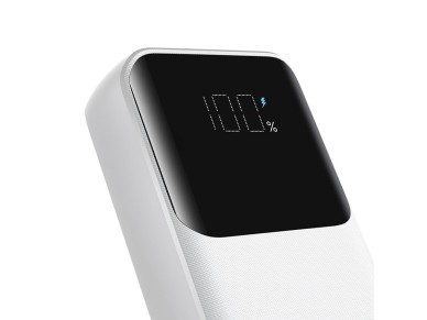 Mini batera externa con cables integrados Joyroom JR-PBC06 30W 10000mAh - blanca