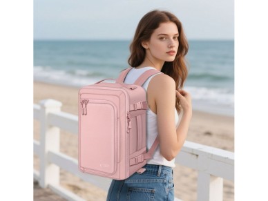 Mochila Tech-Protect Defender S50 para Ryanair y Wizzar, porttil de 20 L - Rosa