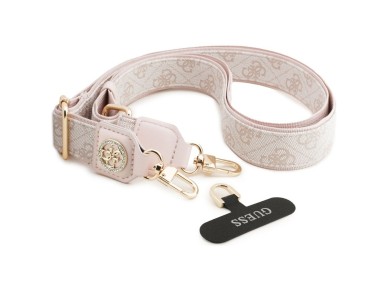 Guess Universal CBDY 4G Tether Patch Strass Metal Logo Phone Lanyard - Pink