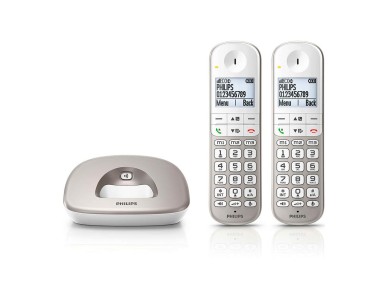 Tel�fono duo inal�mbrico xl4902s blanco y gris