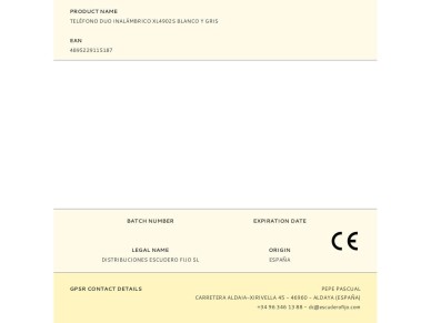 Tel�fono duo inal�mbrico xl4902s blanco y gris
