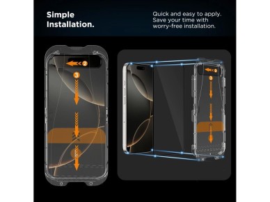 Tech-Protect Quick Set+ 2-pack tempered glass for iPhone 17 Pro Max - black Tech-Protect Quick Set+ 2-pack tempered glass for iPhone 17 Pro Max - black