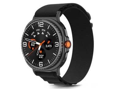 Tech-Protect Nylon Stripe Strap for Samsung Galaxy Watch 40/44/46 mm - Black