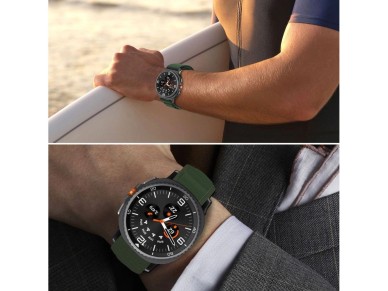 Tech-Protect Nylon Stripe Strap for Samsung Galaxy Watch 40/44/46 mm - Green