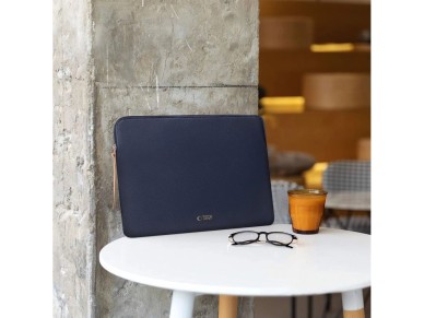 Bolsa de forro polar Tech-Protect para port�til de 13-14 pulgadas, color azul