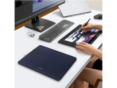 Bolsa de forro polar Tech-Protect para port�til de 13-14 pulgadas, color azul