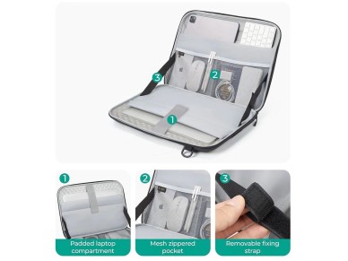 Capa t�tica para laptop Tech-Protect Ranger-X de 15-16" - Preta