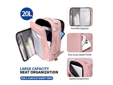 Tech-Protect Defender S50 Backpack for Ryanair & Wizzar, 20L Laptop - Pink Tech-Protect Defender S50 Backpack for Ryanair & Wizzar, 20L Laptop - Pink