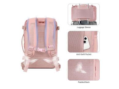 Tech-Protect Defender S50 Backpack for Ryanair & Wizzar, 20L Laptop - Pink Tech-Protect Defender S50 Backpack for Ryanair & Wizzar, 20L Laptop - Pink