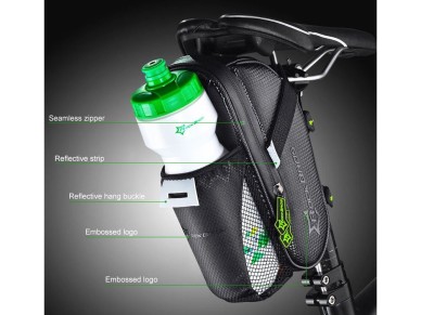 Rockbros C7-1 bolsa de bicicleta impermeável com suporte para selim 1,5 l - preta Rockbros C7-1 bolsa de bicicleta impermeável com suporte para selim 1,5 l - preta
