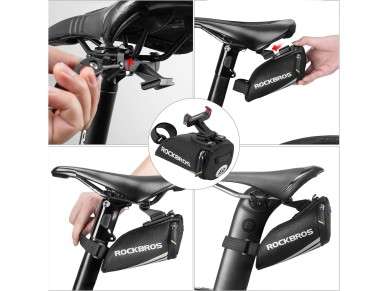 Bolsa de bicicleta Rockbros C28 para selim - preta
