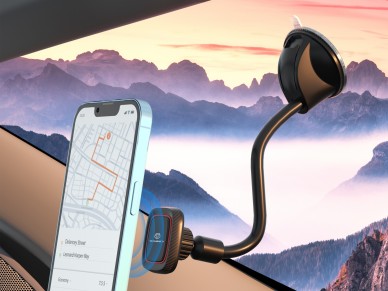 Techancy Suporte Magntico Para Telemvel No Automvel, Preto E Vermelho Ti2211, Forte Adsoro Magn