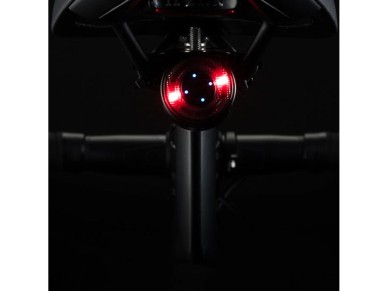 Luz traseira para bicicleta Rockbros Q1 LED de 7 cores + USB-C - Cabo USB-A - Preto