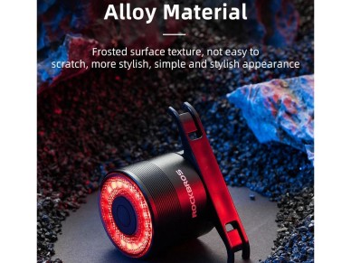 Luz traseira para bicicleta Rockbros Q3 com sistema Smart Stop - Preto