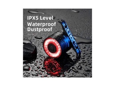 Luz traseira para bicicleta Rockbros Q3 com sistema Smart Stop - Preto