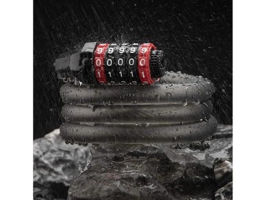 Cadeado de bicicleta Rockbros RKS507-1BK com combina��o 1,8 m - preto