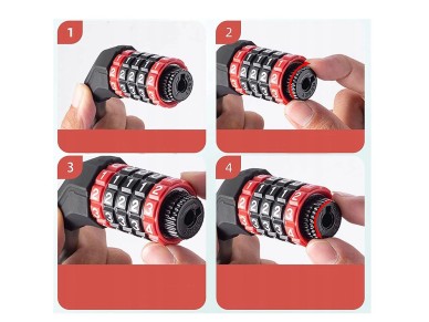 Cadeado de bicicleta Rockbros RKS507-1BK com combina��o 1,8 m - preto