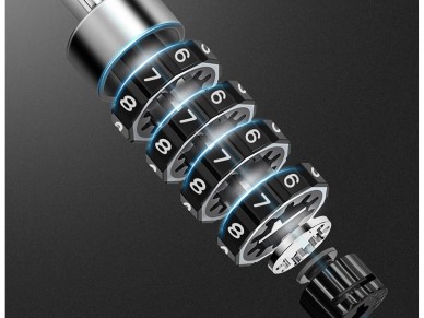 Cadeado de bicicleta Rockbros 3230002001 com combina��o e chave - preto