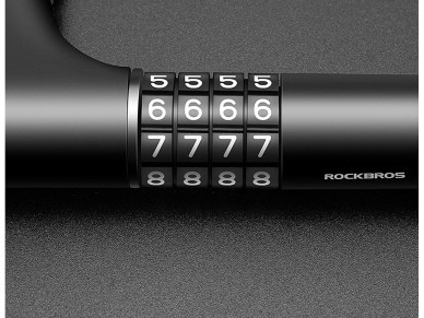 Cadeado de bicicleta Rockbros 3230002001 com combina��o e chave - preto