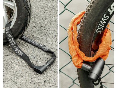 Cadeado de bicicleta Rockbros 3230002001 com combina��o e chave - preto