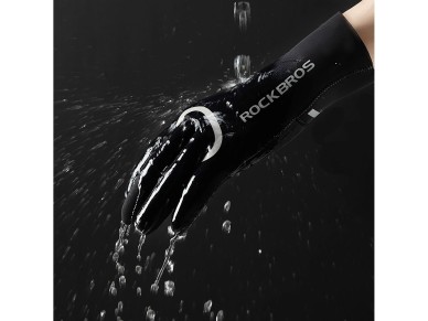 Guantes de ciclismo Rockbros totalmente impermeables, talla: S/M - negro