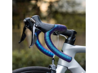 Cinta de manillar Rockbros de silicona perforada con efecto camale�n - Morada