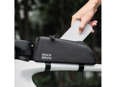Bolsa de quadro Rockbros para tubo superior, 0,9 l - Preta