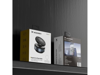Soporte para coche Wozinsky WUSQ-01 con cargador Qi compatible con MagSafe - Negro