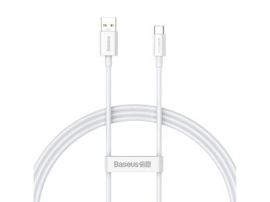 Baseus Superior Series SUPERVOOC USB-A para USB-C 65 W 1 m cabo branco