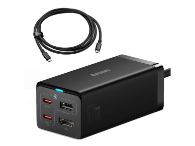 Carregador rápido Baseus GaN5 Pro HUB HDMI 2 x USB-C / USB-A / HDMI 4K 30Hz 1,5m preto + cabo USB-C Carregador rápido Baseus GaN5 Pro HUB HDMI 2 x USB-C / USB-A / HDMI 4K 30Hz 1,5m preto + cabo USB-C