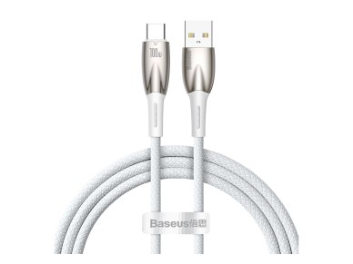 Baseus Glimmer Series fast charging cable USB-A - USB-C 100W 480Mbps 1m white Baseus Glimmer Series fast charging cable USB-A - USB-C 100W 480Mbps 1m white