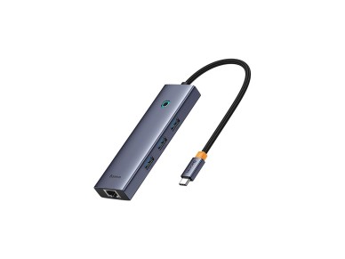 Baseus UltraJoy 4in1 USB-C Hub 3 x USB-A 3.0 + RJ45 - Gray