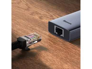 Baseus UltraJoy 4in1 USB-C Hub 3 x USB-A 3.0 + RJ45 - Gray