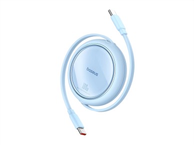 Baseus Free2Draw Mini USB-C - Cabo retrátil USB-C 100W 1m - azul Baseus Free2Draw Mini USB-C - Cabo retrátil USB-C 100W 1m - azul