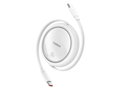 Baseus Free2Draw Mini USB-C - USB-C 100W 1m retractable cable - white Baseus Free2Draw Mini USB-C - USB-C 100W 1m retractable cable - white