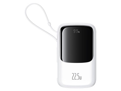 Baseus Qpow Pro+ Power Bank 22,5 W 10000 mAh USB-C - Branco Baseus Qpow Pro+ Power Bank 22,5 W 10000 mAh USB-C - Branco