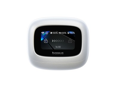 Fones de ouvido intra-auriculares sem fio Baseus Bowie M2s Ultra TWS com tela interativa - Branco