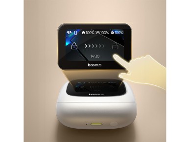 Fones de ouvido intra-auriculares sem fio Baseus Bowie M2s Ultra TWS com tela interativa - Branco