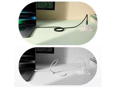 Cabo magnético USB-C/USB-C Baseus Tungsten Gold 100W 1m - preto