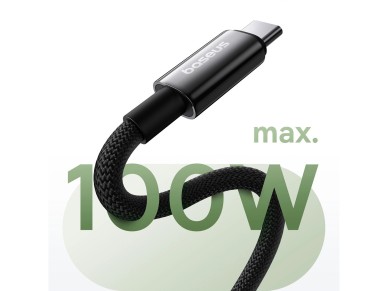 Cabo magnético USB-C/USB-C Baseus Tungsten Gold 100W 1m - preto