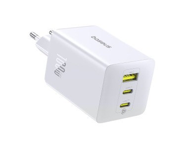 Baseus EnerFill FE11 2 x USB-C / USB-A 100W Wall Charger - White Baseus EnerFill FE11 2 x USB-C / USB-A 100W Wall Charger - White